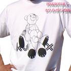 オリジナル アートTシャツ：PINKROTORX KUMAX　ホワイトボディ